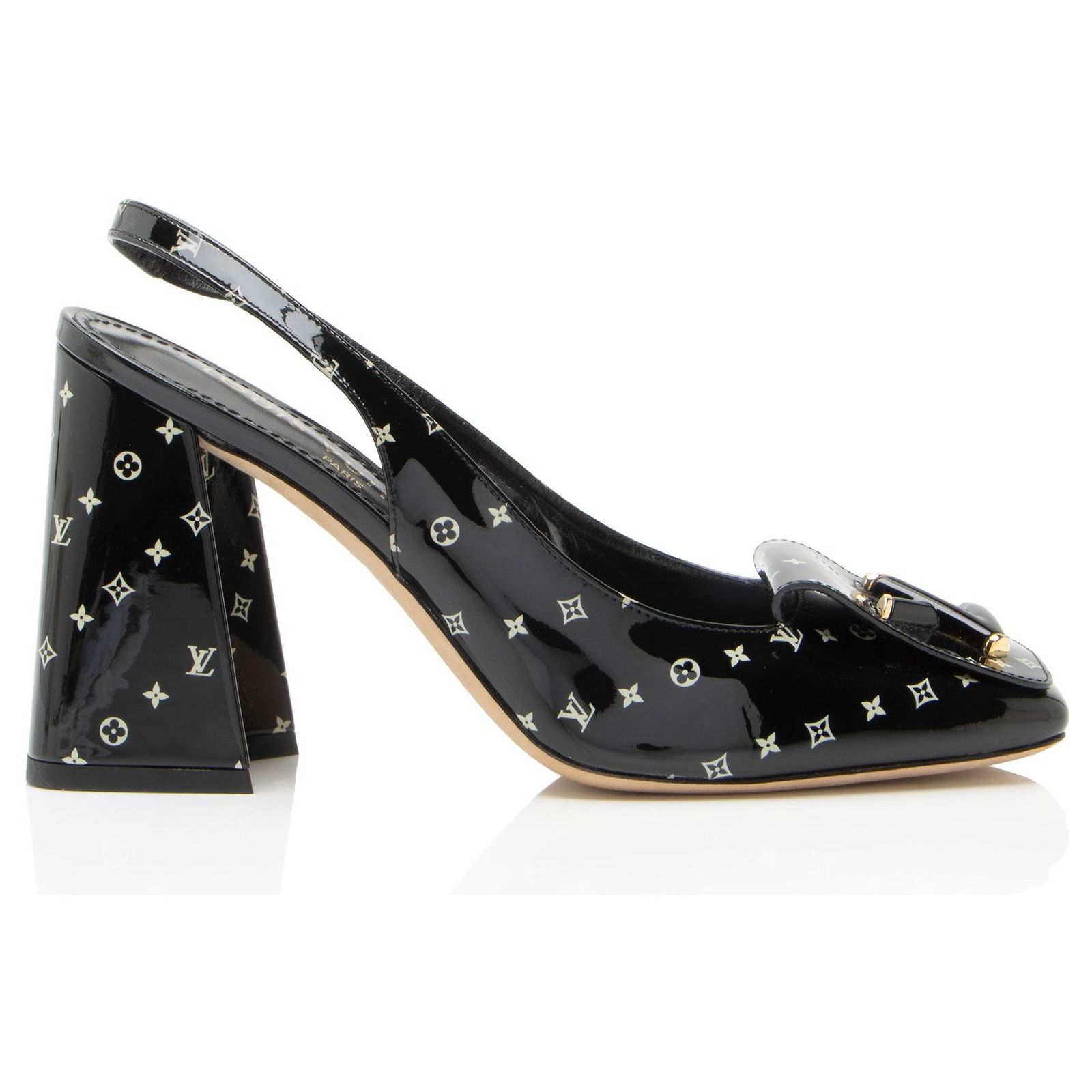 Louis Vuitton Patent Calfskin Monogram Shake Slingback Pumps 