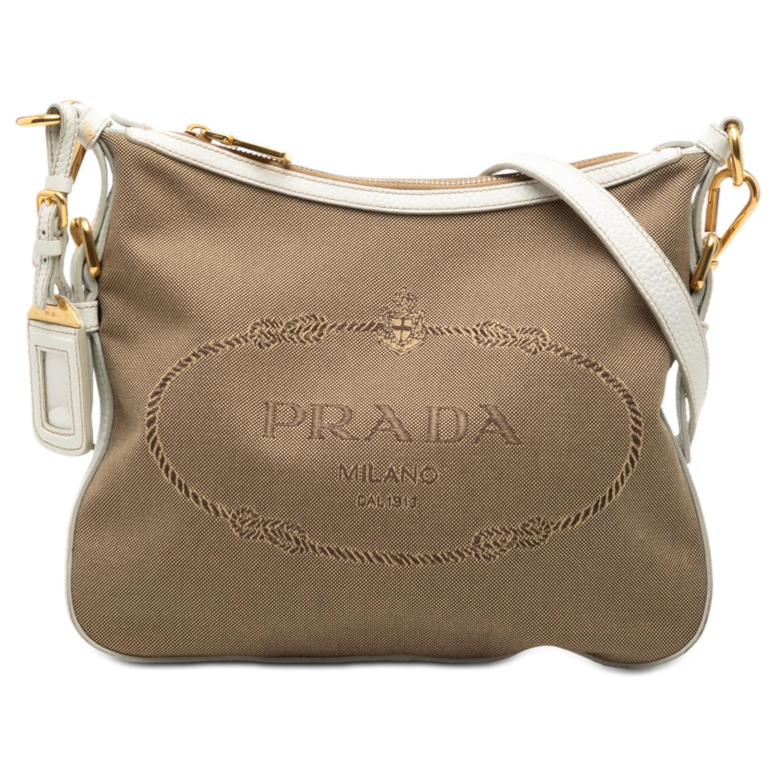 Prada Beige Canvas Canapa Logo Crossbody Cloth ref.2814104 - Joli