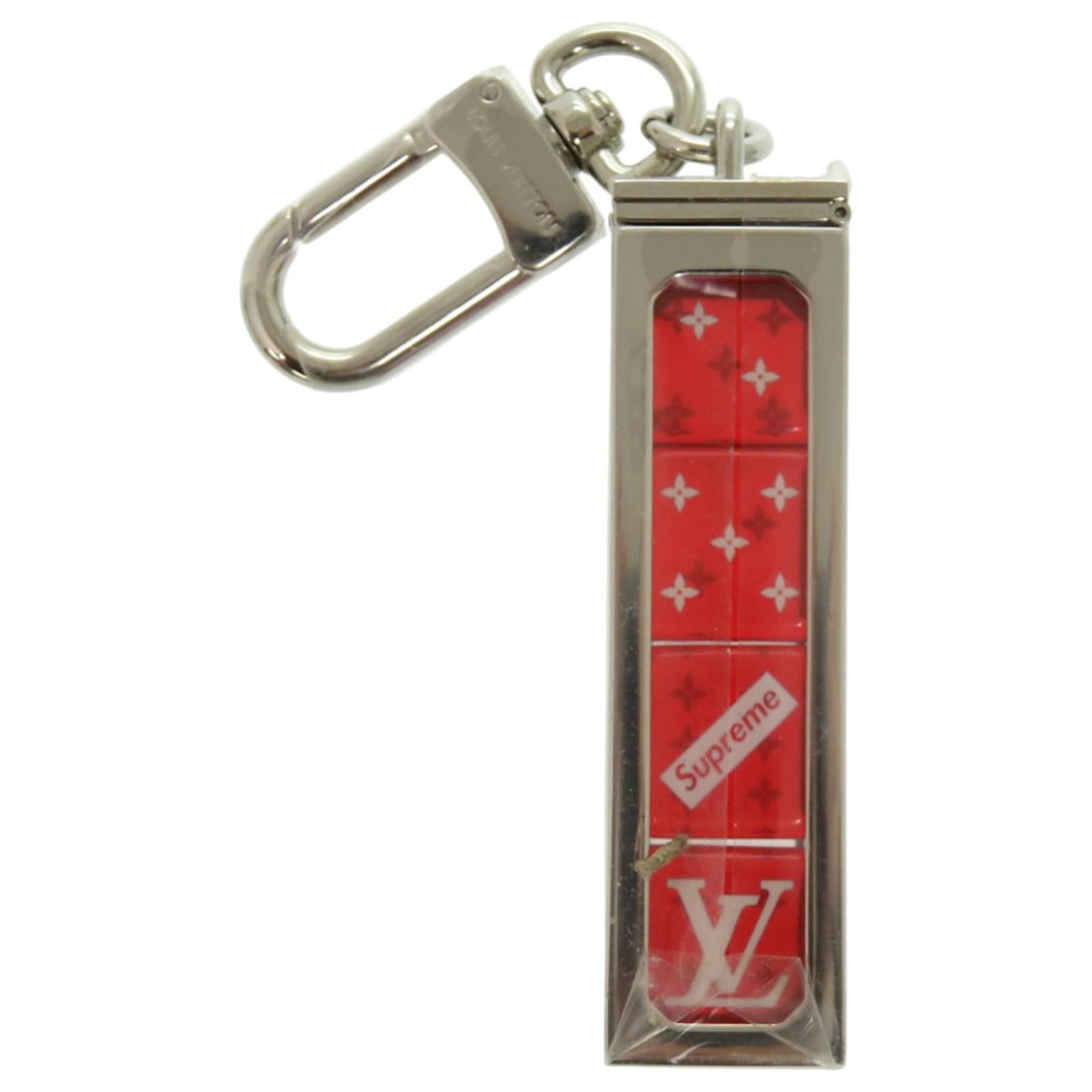 Louis Vuitton x Supreme Keyring White Red Metal Plastic ref
