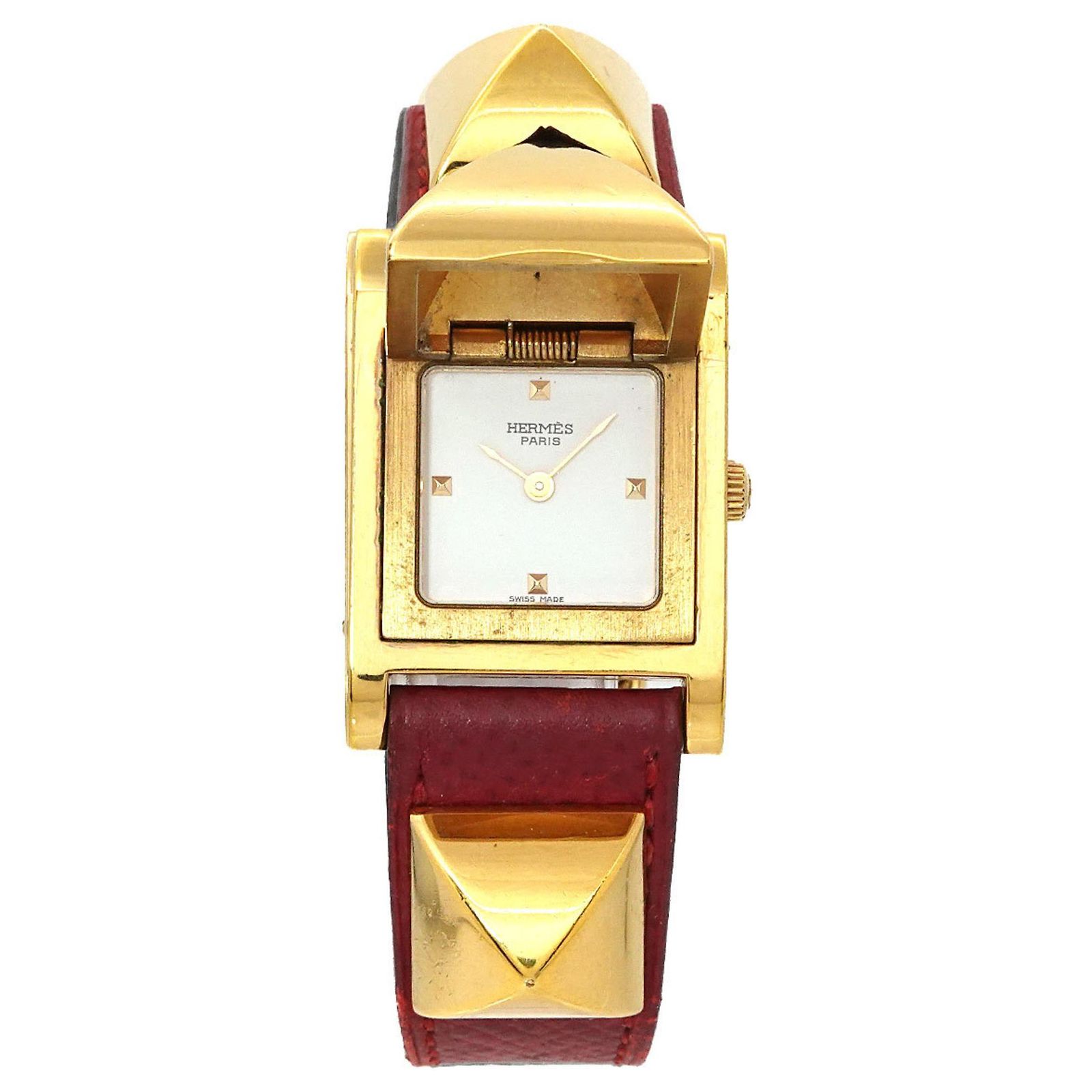 Pyramide Watch Hermès Medor Women's Pyramid Gold Stud Watch (Sold) - Joli Closet