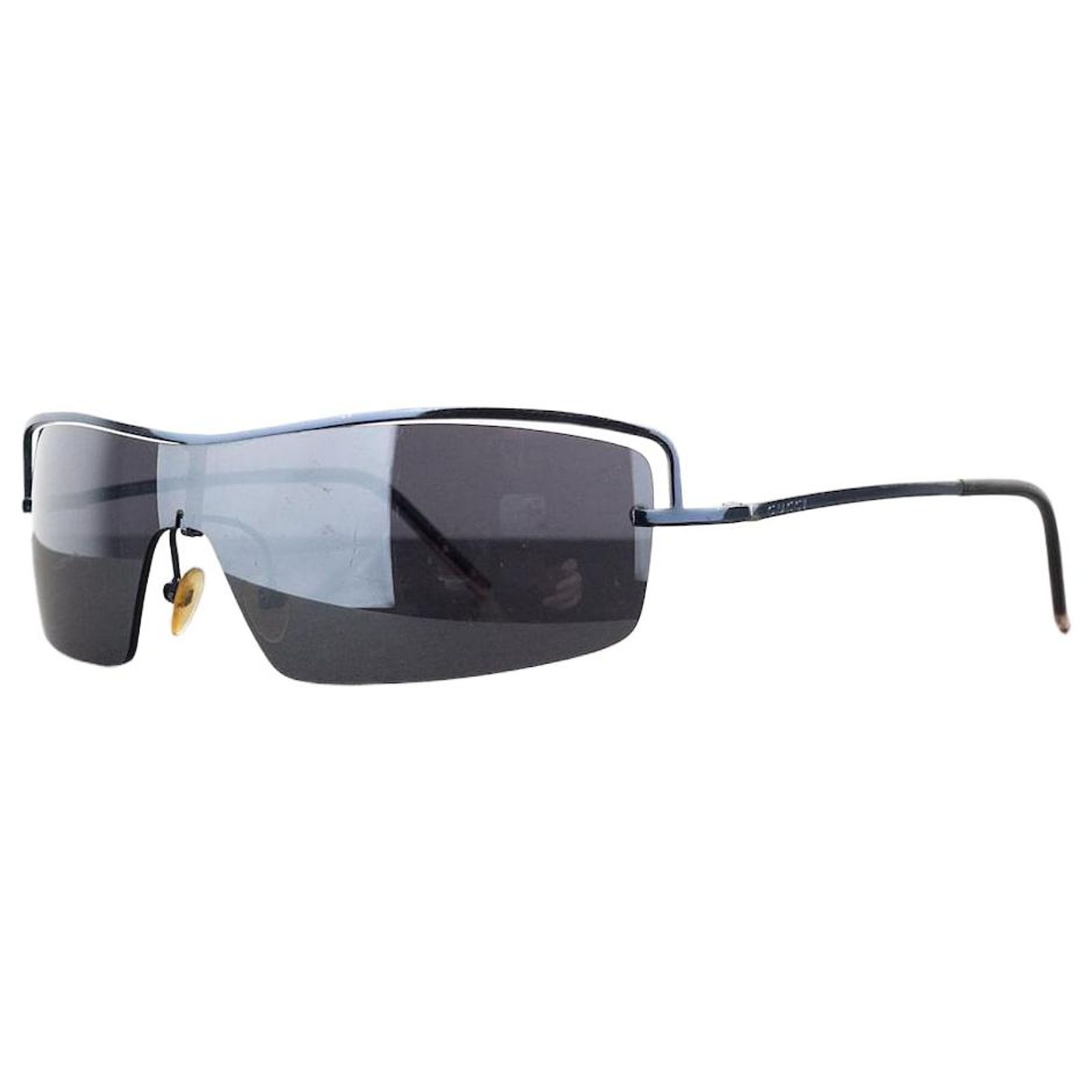 Gucci by Tom Ford 2000s GG2683/S Wrap Mask Shield Sunglasses Black