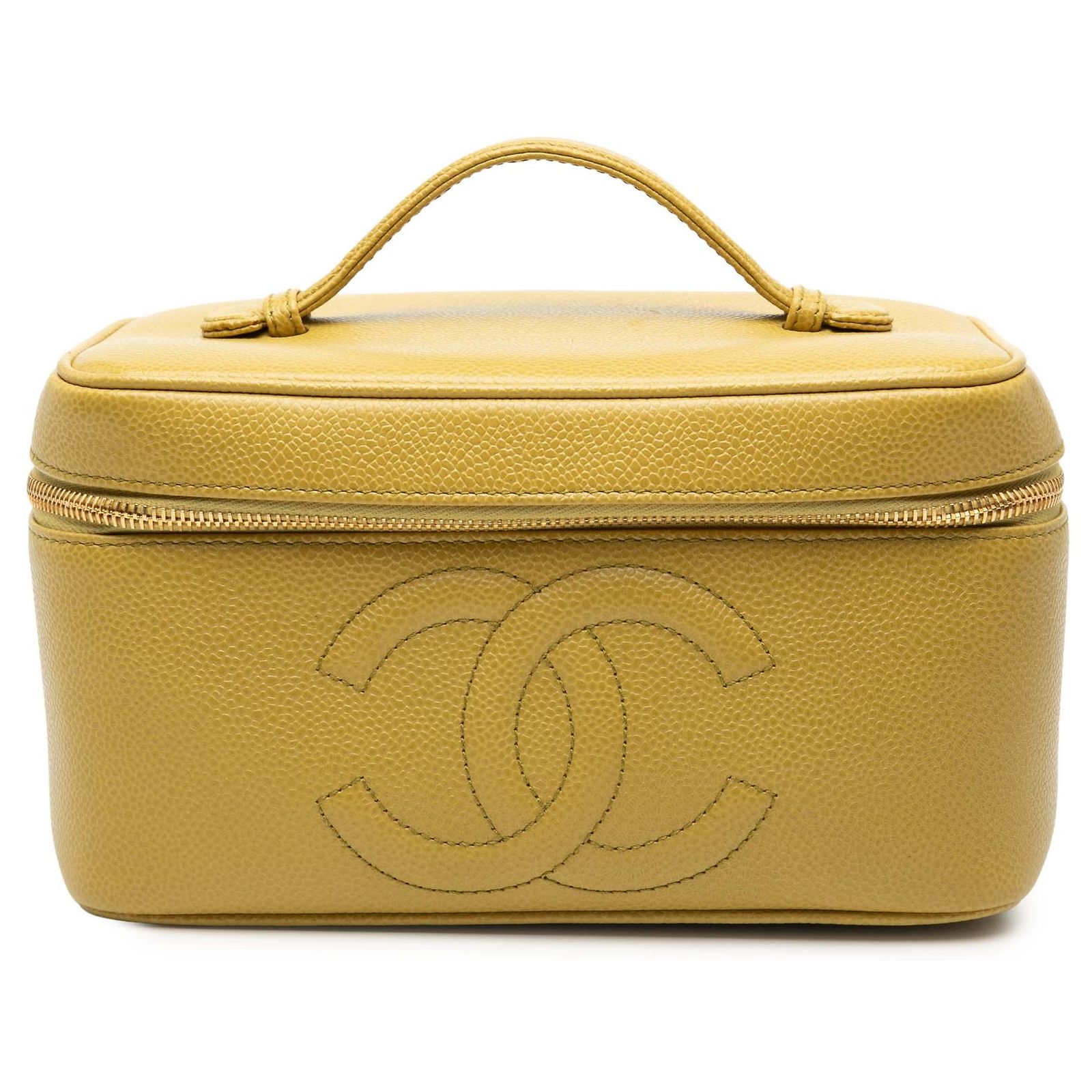 Chanel Yellow CC Caviar Vanity Bag (Sold) - Joli Closet