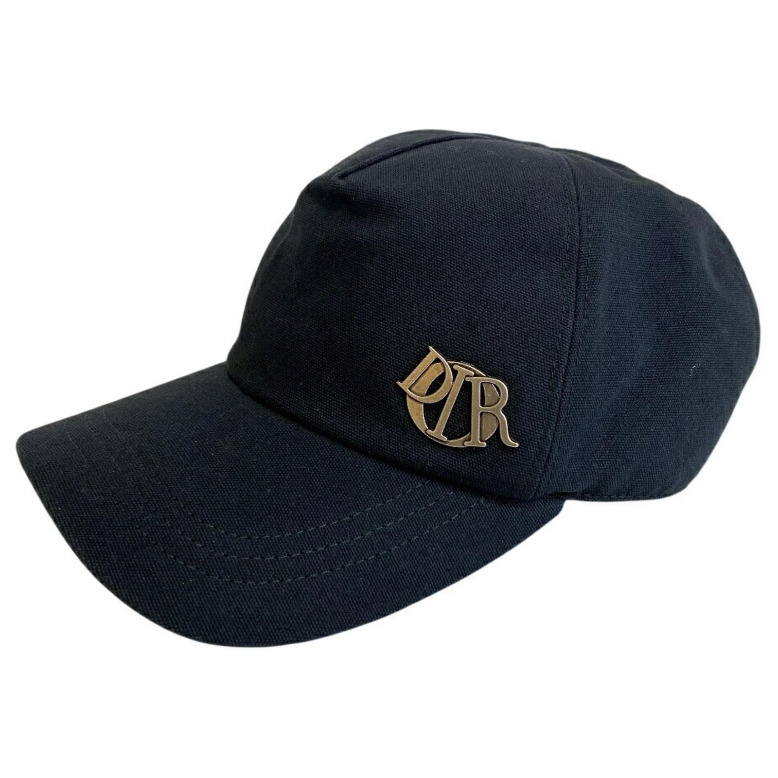 Dior Black and Gold Women\'s Hat D-Bobby Large Brim Hat Straw with Beige and Black  main image 2
