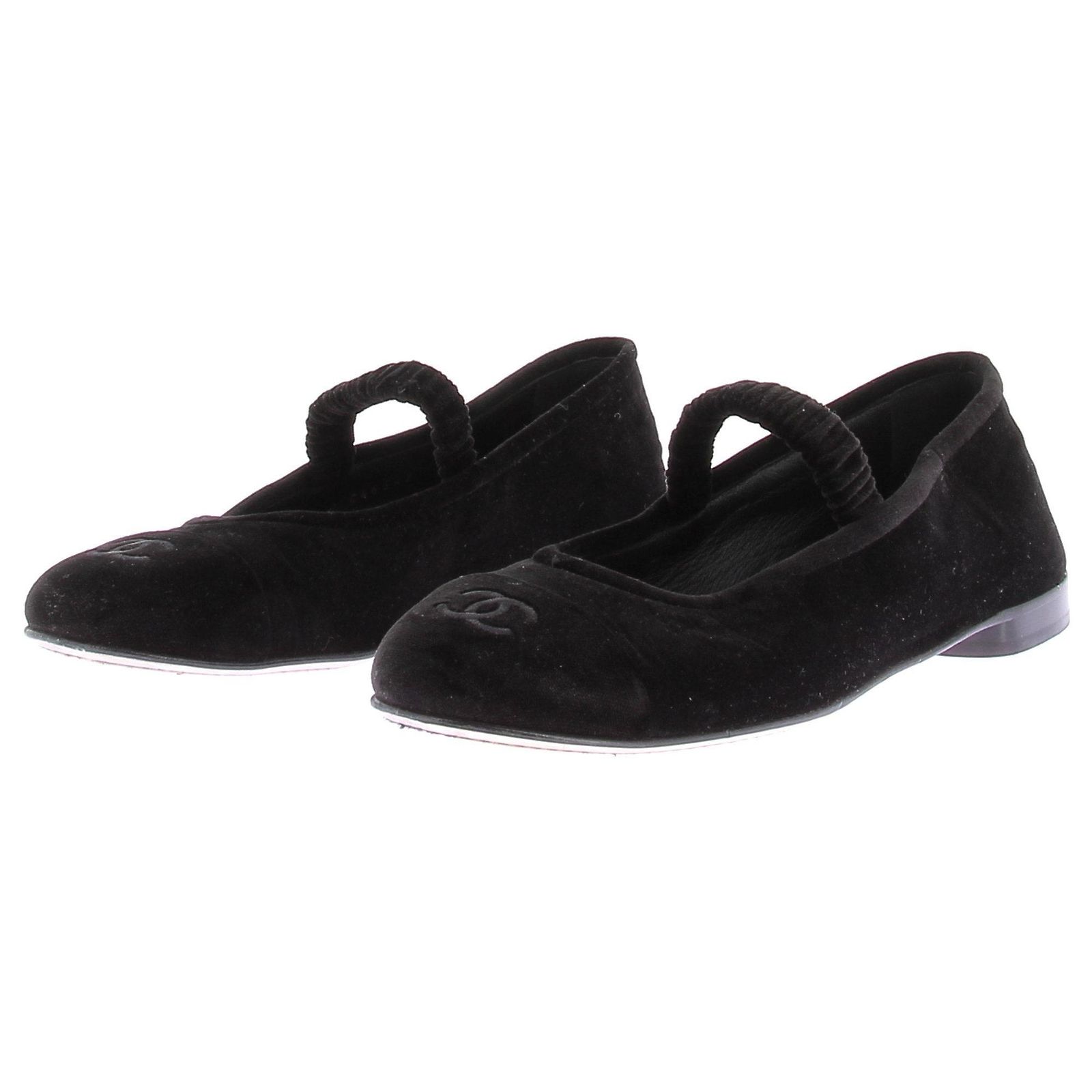 Chanel Ballerines en velours Noir ref.2874656 - Joli Closet