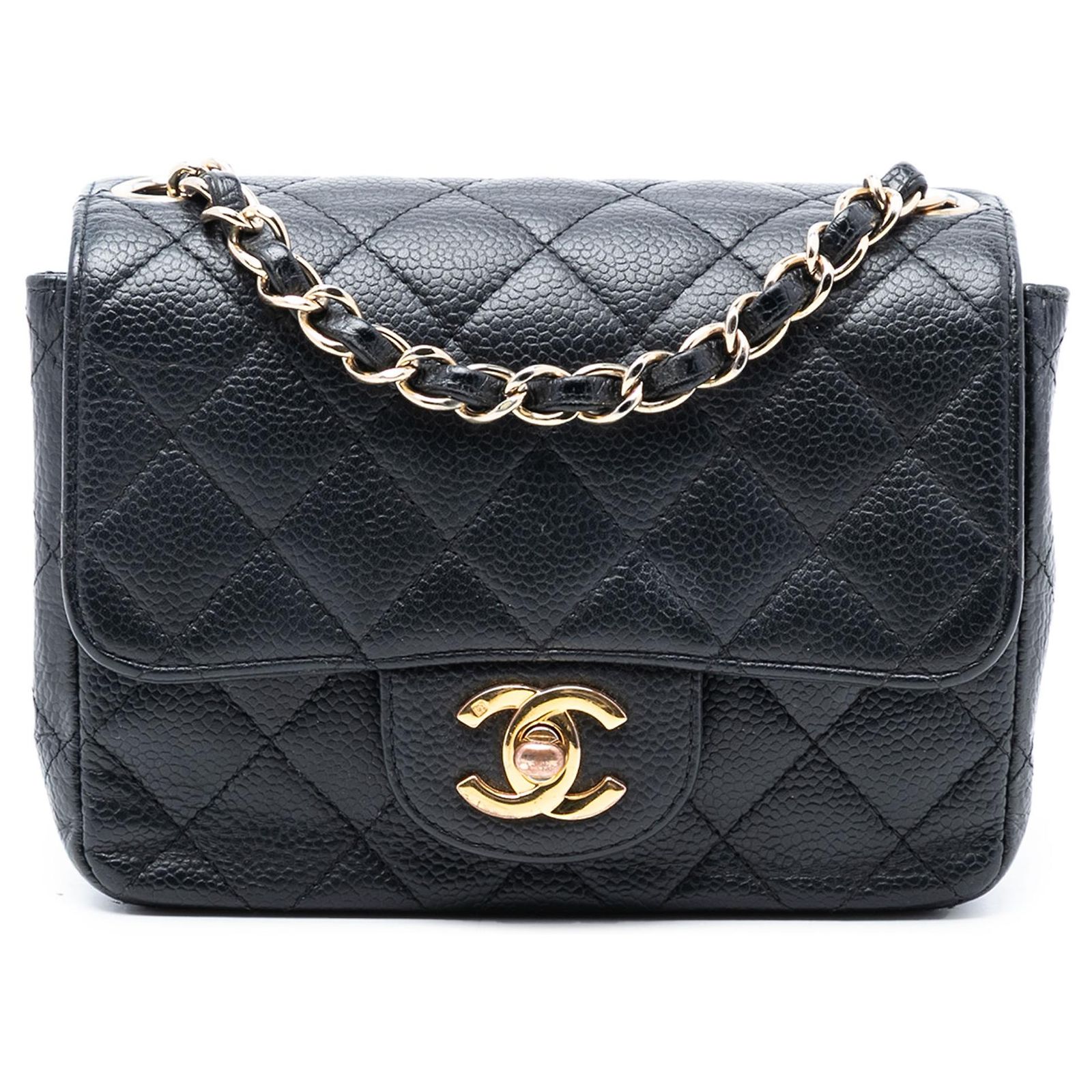 Chanel Black Mini Square Classic Caviar Single Flap Leather ref.2875673 ...