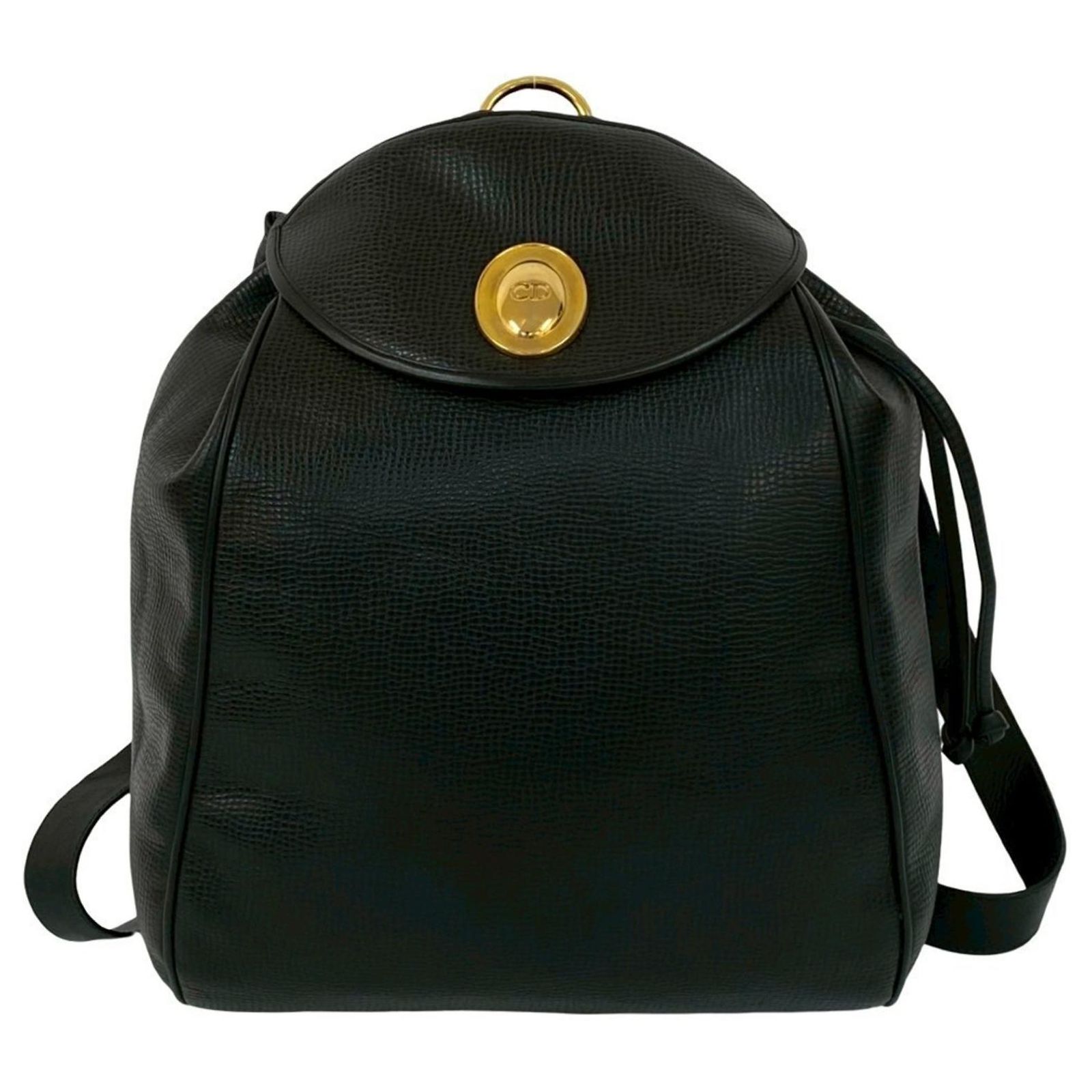 Christian Dior CD Leather Backpack in Black ref.2903545 