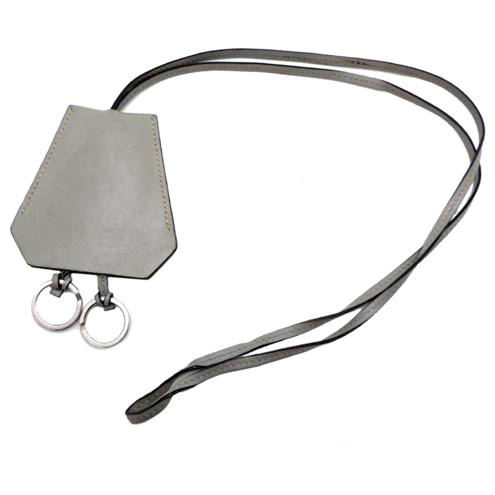 Hermès Hermes Gray Leather Clochette Brown ref.2919508 - Joli Closet