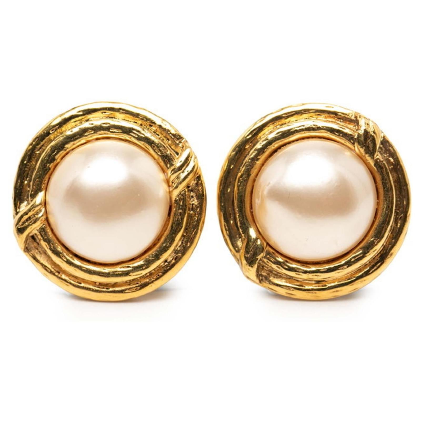 Boucles D'oreilles Clips Vintage - Strass Et Fausses Perles - Bon état