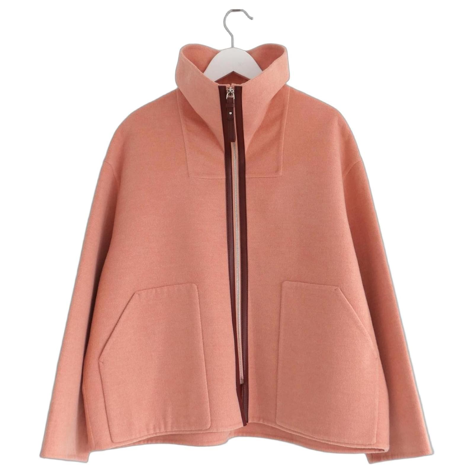 Hermès Hermes Rose Quartz Double Faced Cashmere Cape Fit Jacket