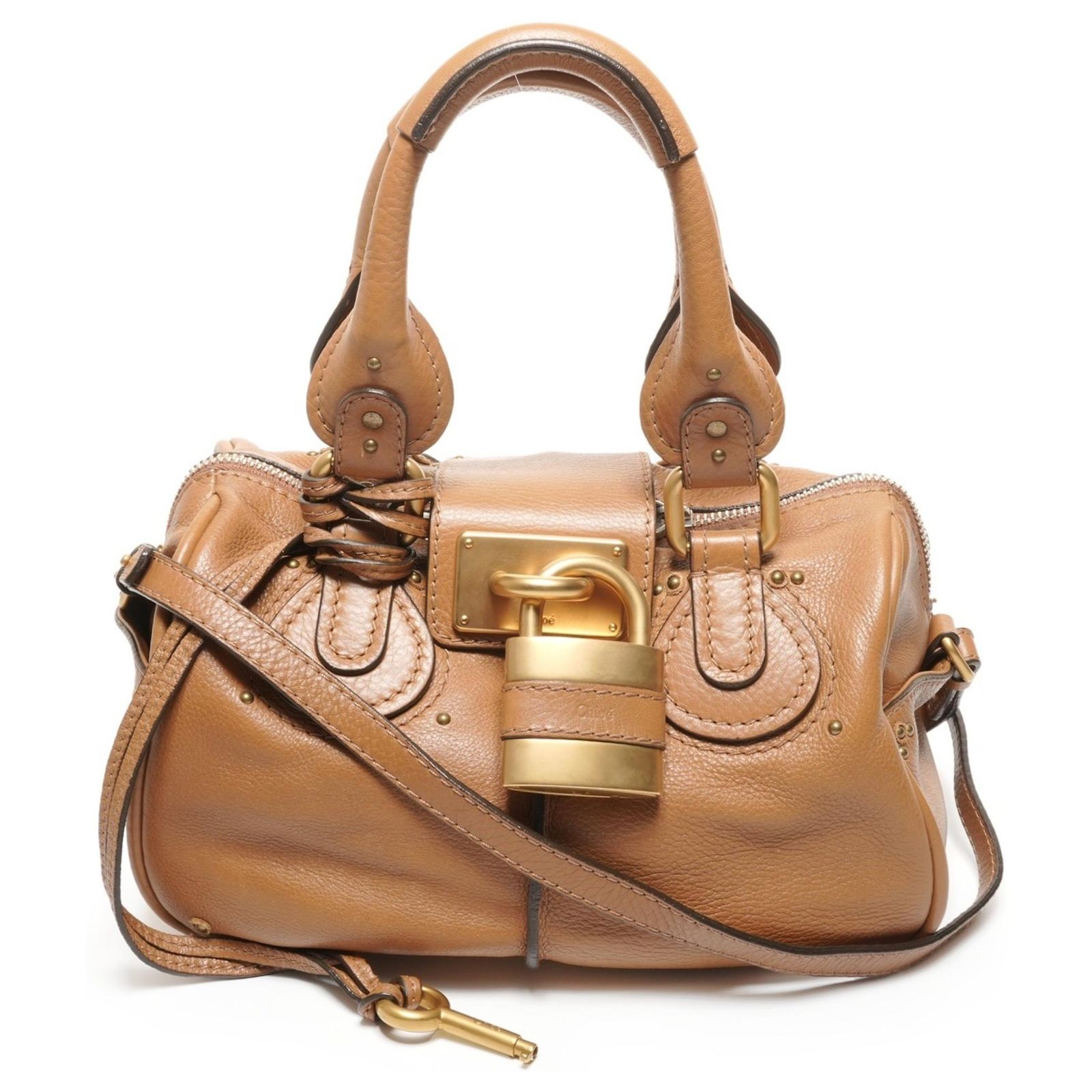 Chloé Paddington Leather 2-Way Shoulder Bag Beige ref.JC3002374 