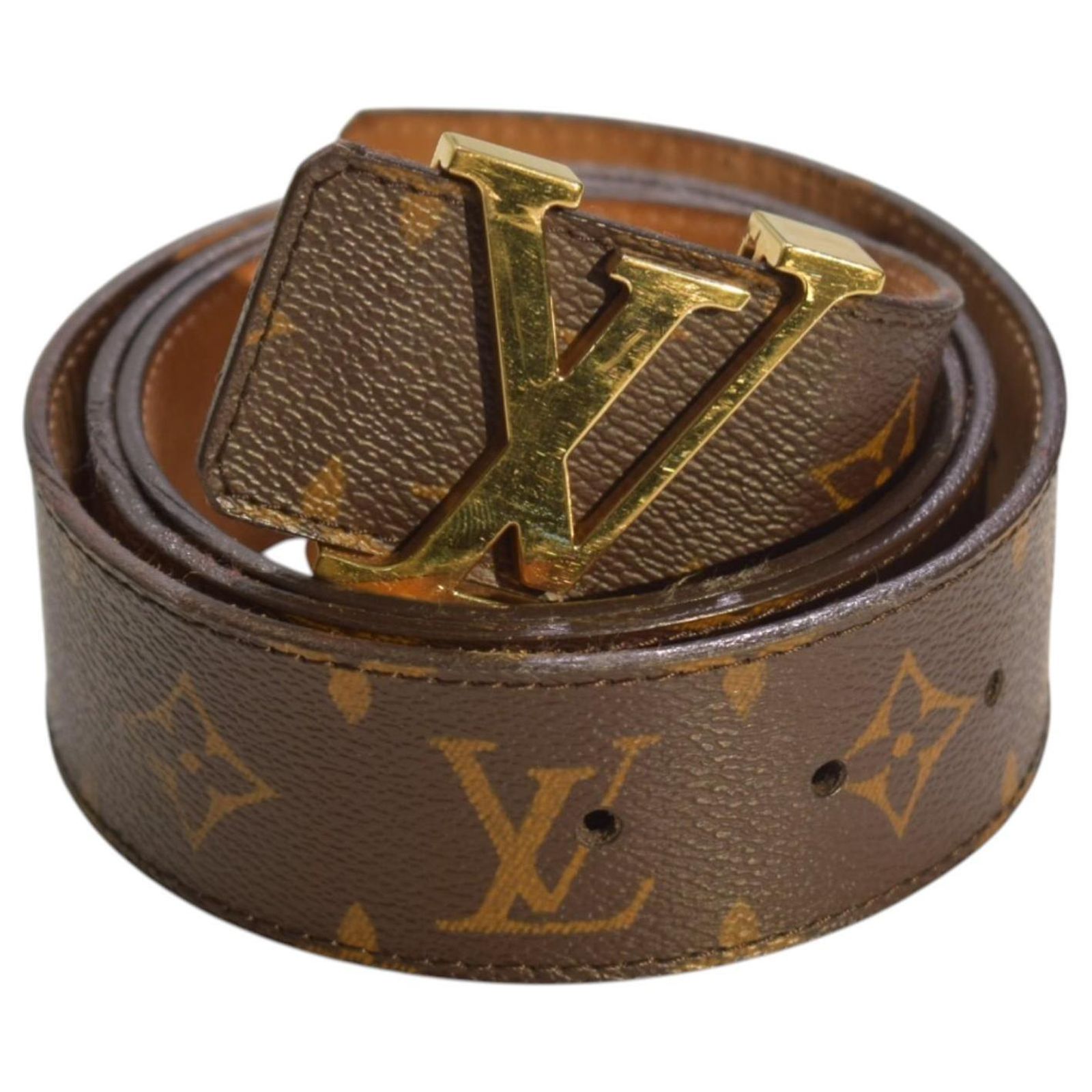 Louis Vuitton Women\'s Monogram Brown Leather Belt with Gold Buckle Louis Vuitton LV Monogram Coated Canvas Belt - Brown Belts  main image 3
