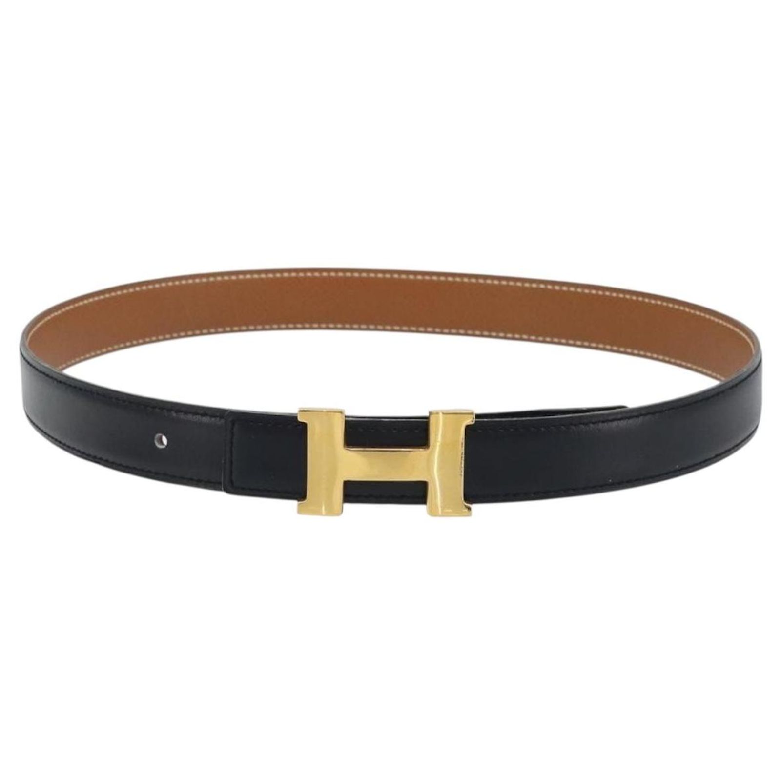 HERMES Twotone Constance H Belt Leather 31.1\