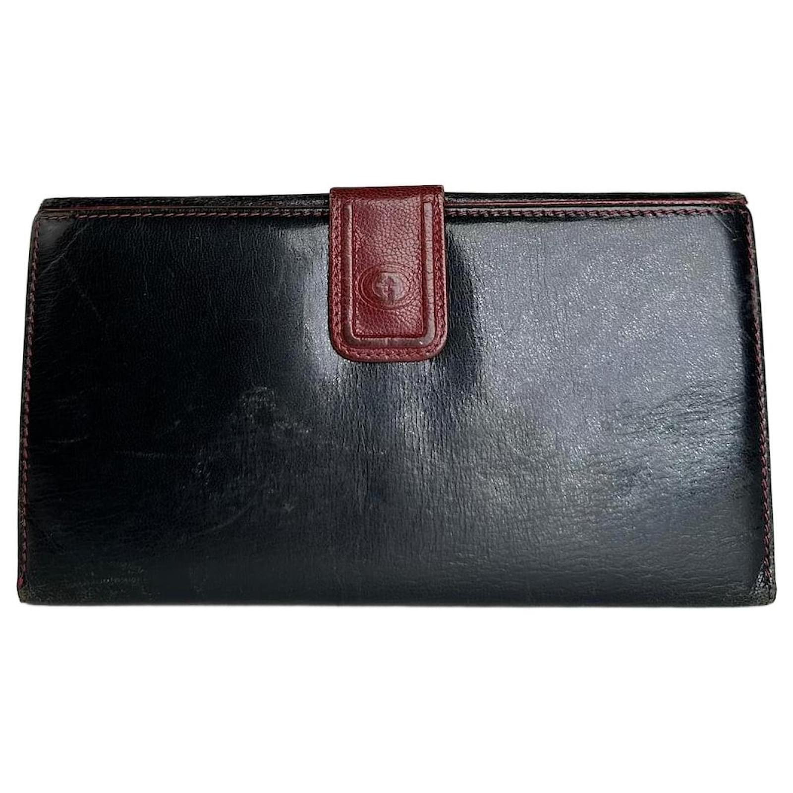 Vintage Gucci Leather Long Wallet Black ref.3045959 - Joli Closet