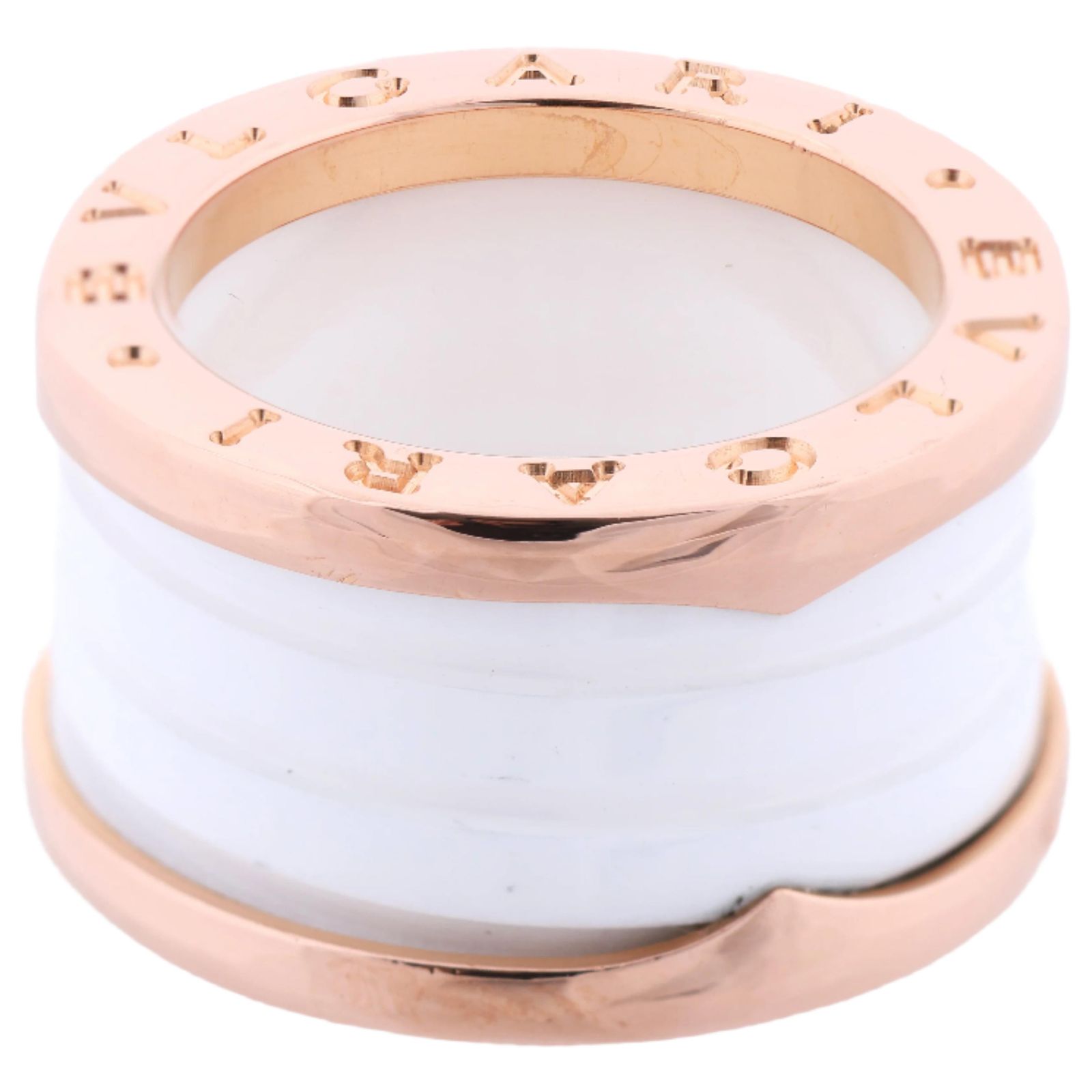 Bulgari Bvlgari B.Zero1 Ring in 750 Pink Gold and White Ceramic 