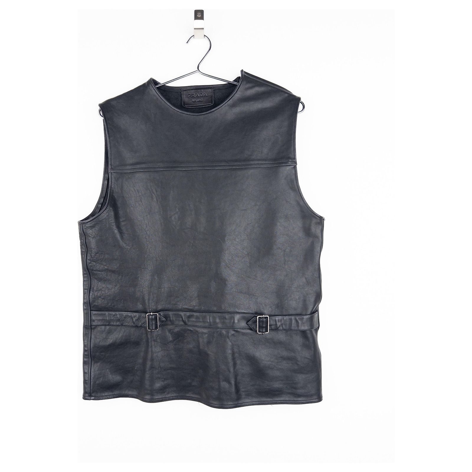 Prada by Raf Simons SS23 Bondage Leather Vest Black ref.3051326