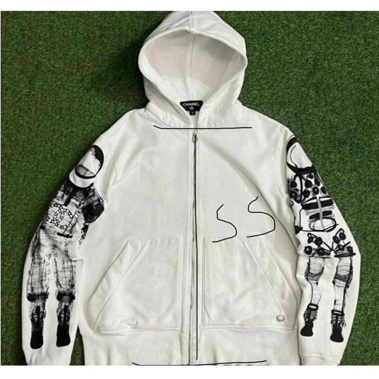 CHANEL ホワイト ジップアップパーカー スウェット CHANEL - シャネル