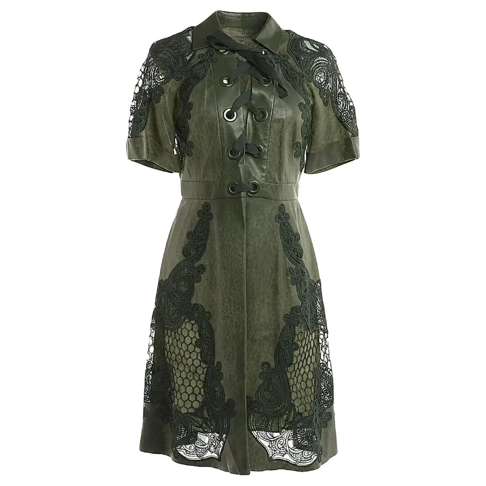 Gucci Dresses Green Leather ref.3096688 - Joli Closet