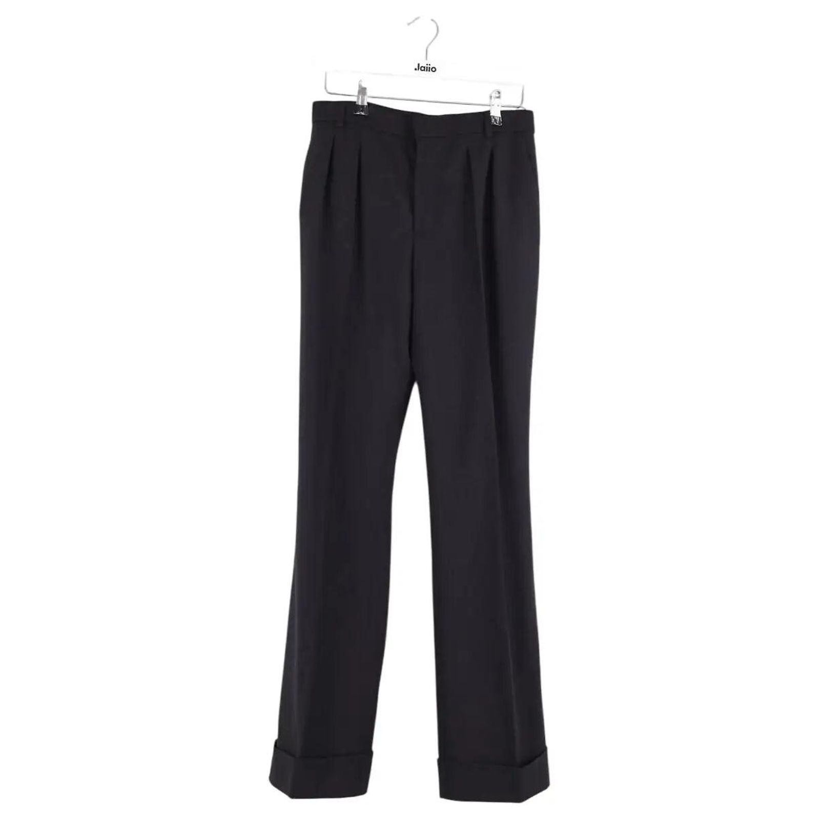 Saint Laurent Black straight-leg trousers Wool ref.3100408 - Joli 