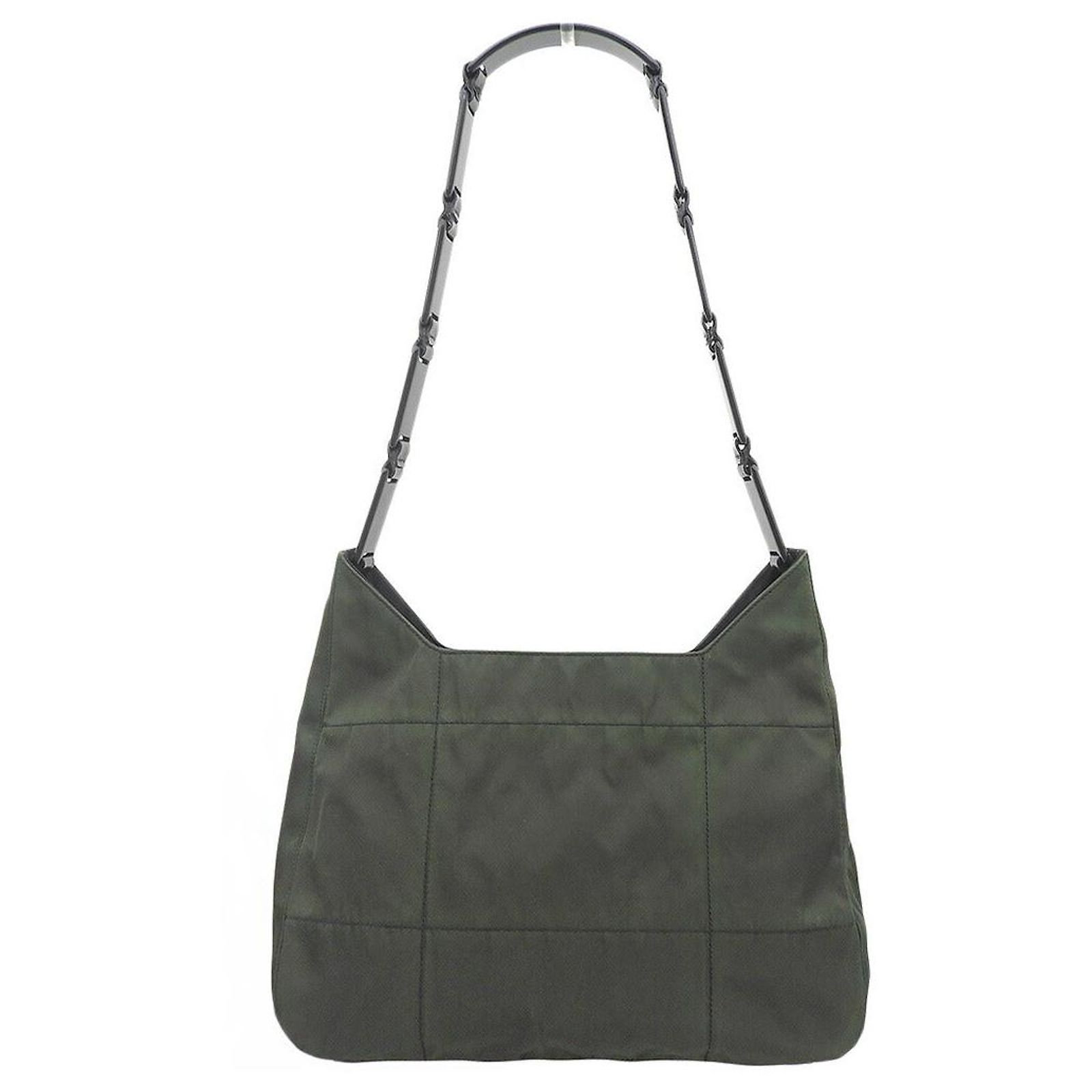 Prada Nylon Plastic Shoulder Bag Green Black ref.3128563 - Joli Closet