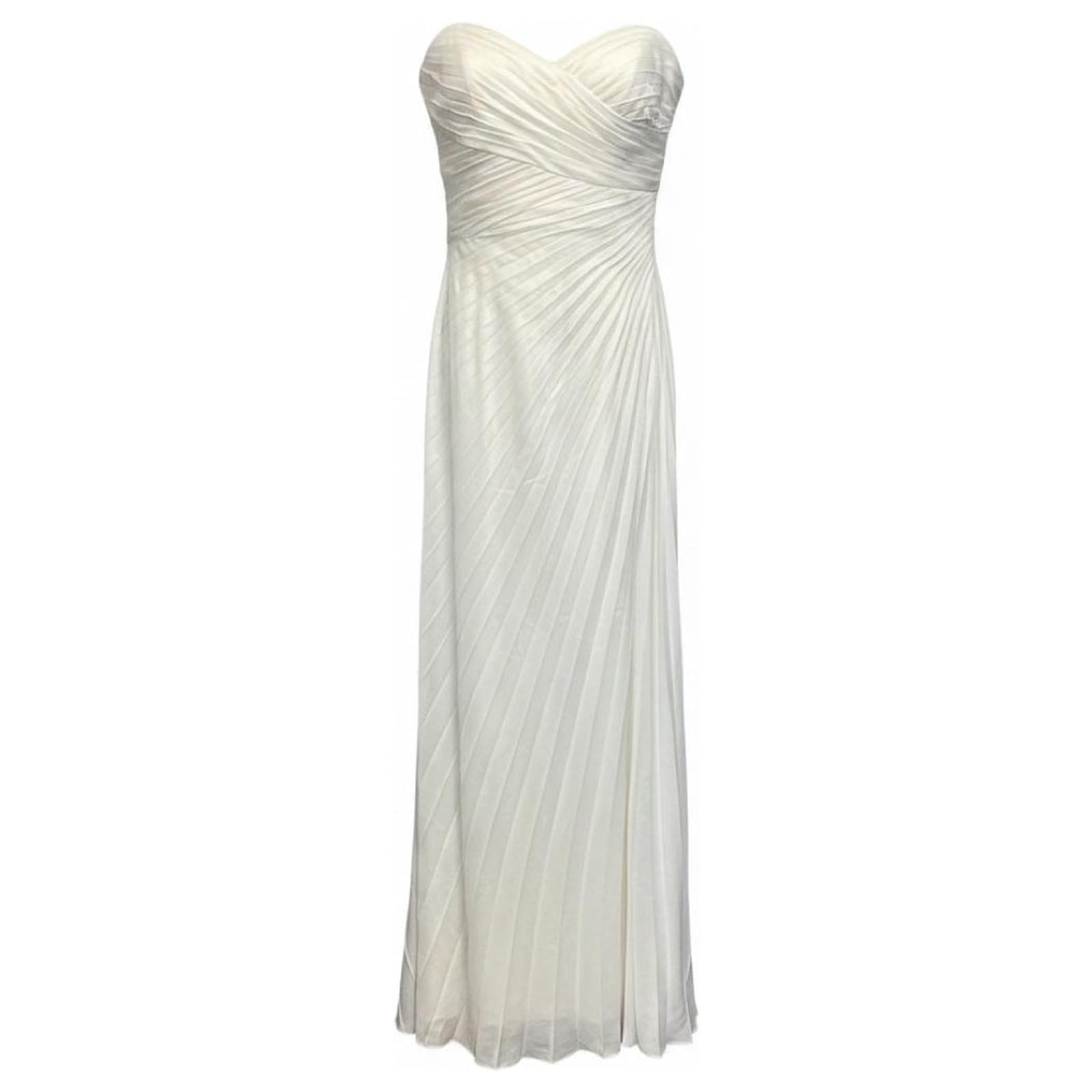bianca strapless pleated maxi dress A.L.C. grazing maxi length Soft cotton fabrication Fully lined interior Concealed zip closure Perfect for weddings Size and Fit Size S / 8 length A.L.C. White Bianca Strapless Pleated