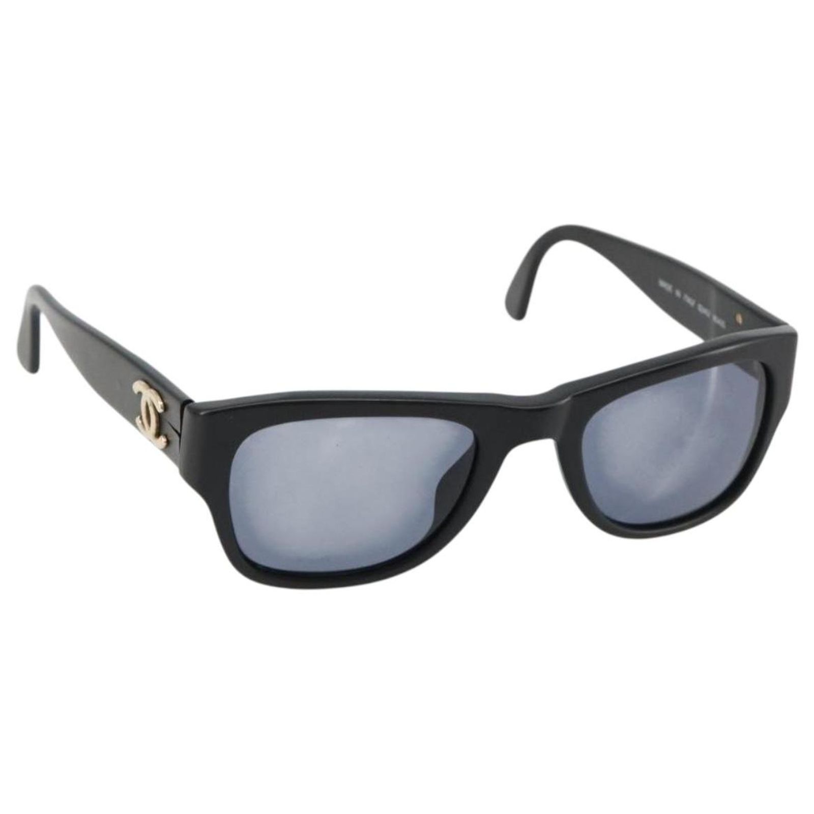 CHANEL Sunglasses Plastic Black Gold CC Auth bs35480 Golden  display picture 2