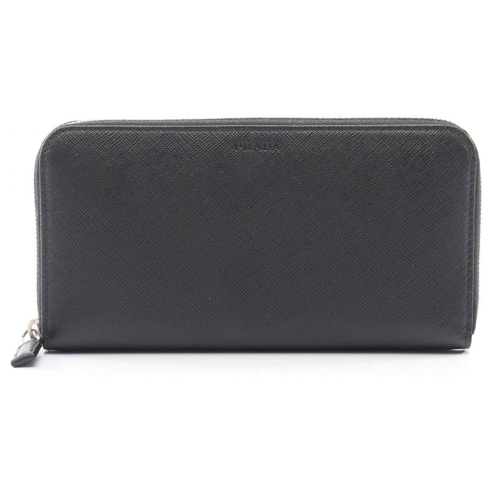 Prada PRADA embossed logo round long wallet, Saffiano leather 