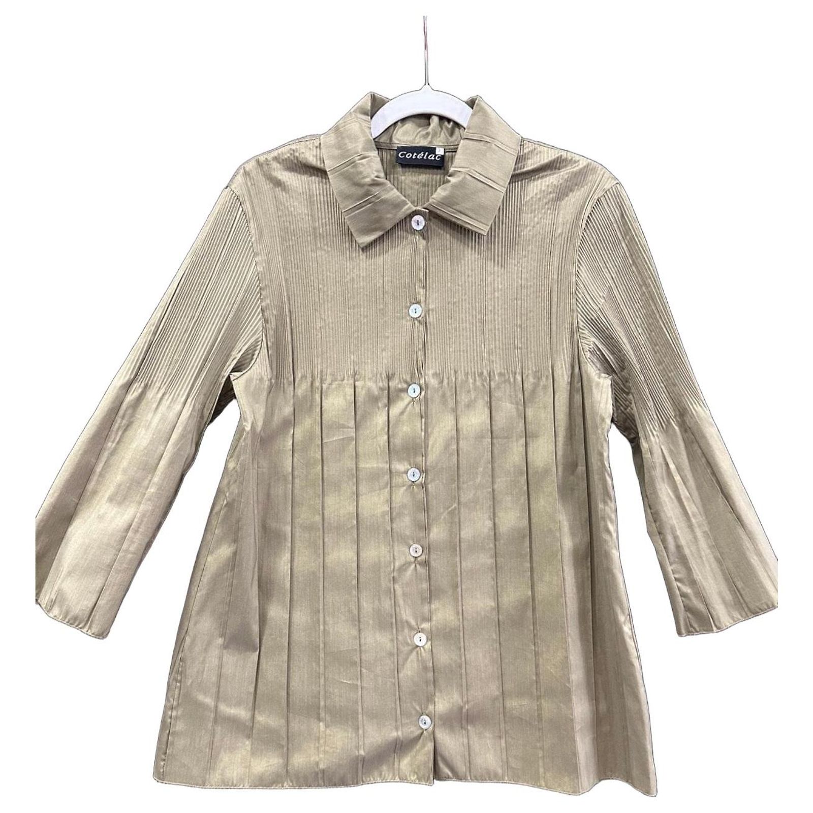 Cotelac clothing cotelac Korte jurk met v-Hals Brown Cotelac - Women