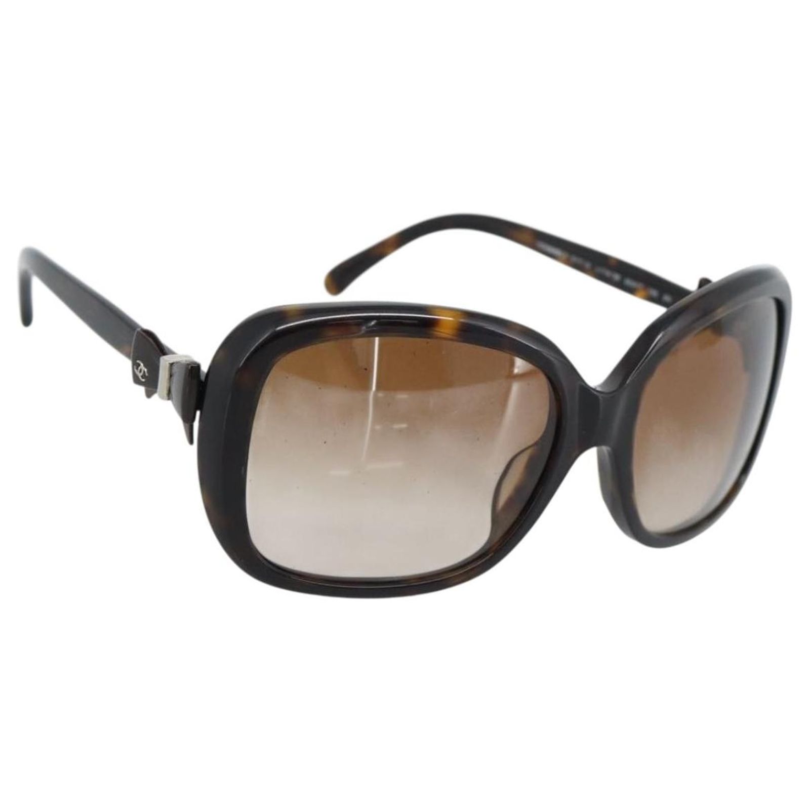 CHANEL Tortoise Pattern Sunglasses plastic Brown CC Auth  display picture 1