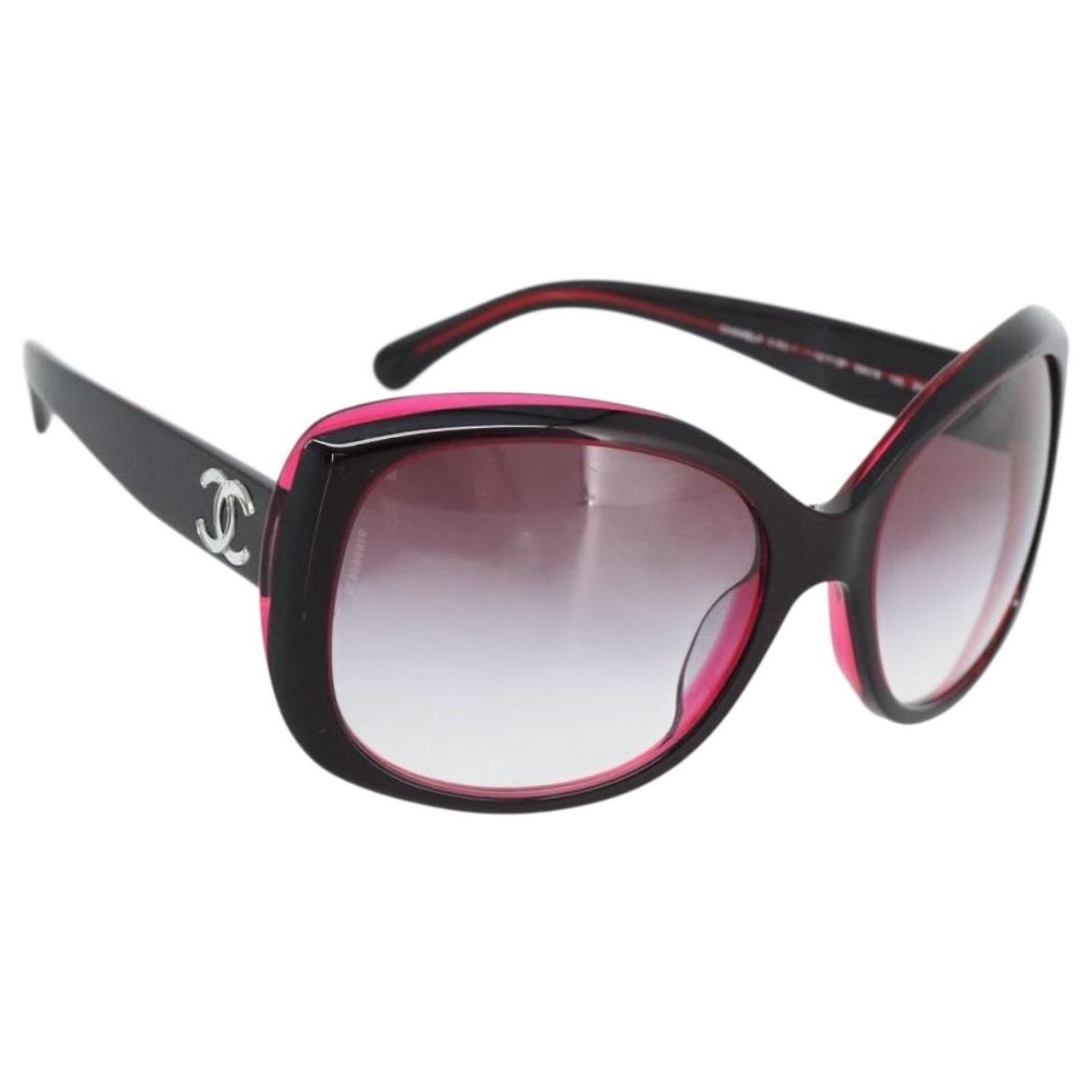 CHANEL COCO Mark Sunglasses Plastic Red CC Auth 186282M ref 