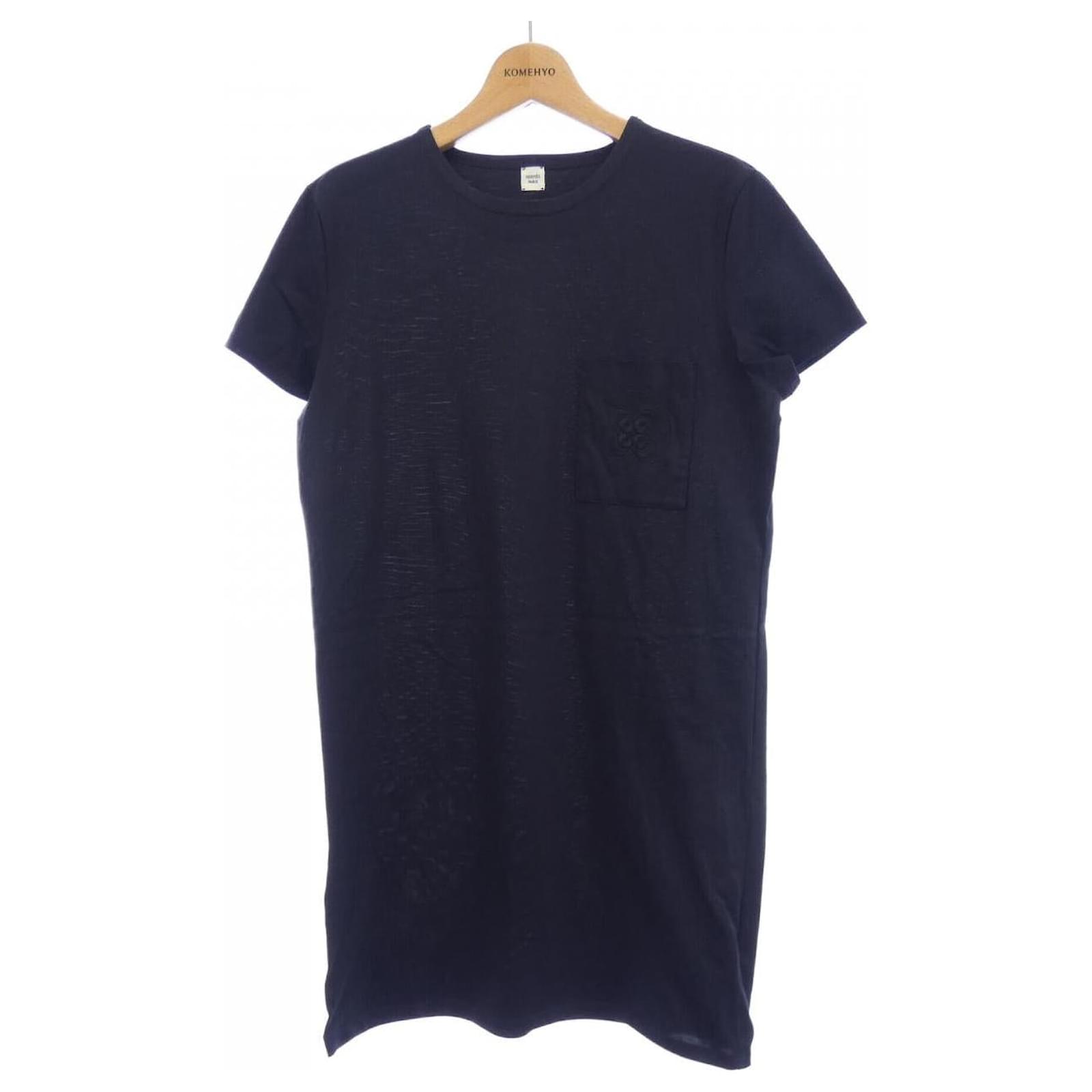 hermes knit dress New S24 Hermes En Desordre Finesse Long Silk Knit Dress Navy Bleu Noir White 38