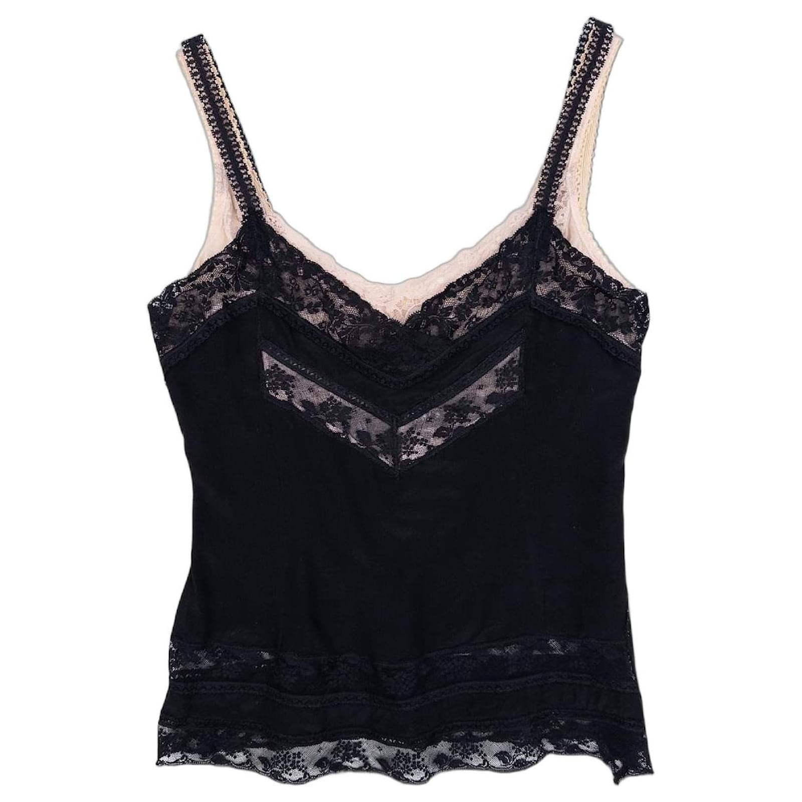 Dolce & Gabbana 2000s Double Layered Lace Camisole Top Black ref