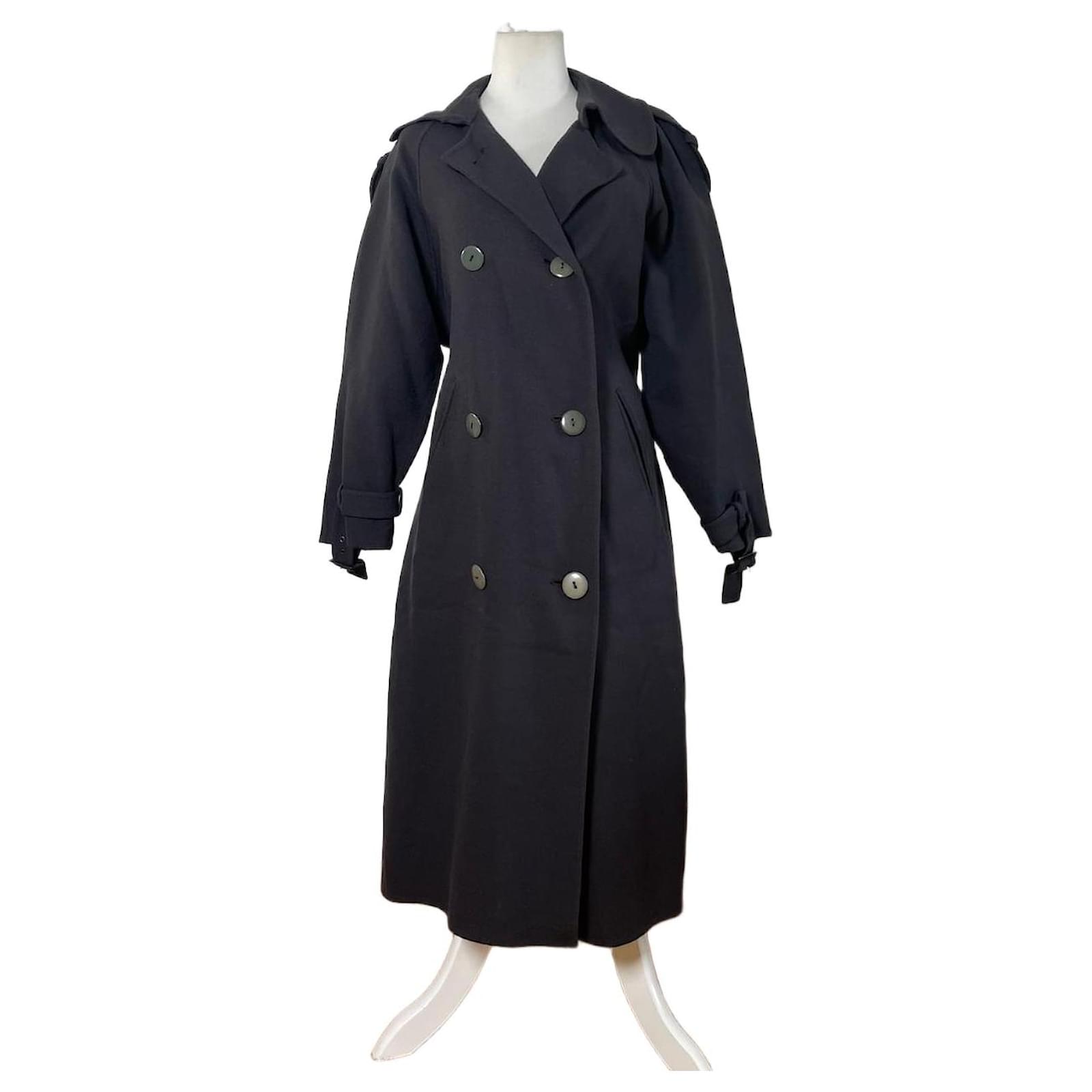 Salvatore Ferragamo Vintage Ferragamo Wool Blend Trench Coat Dark