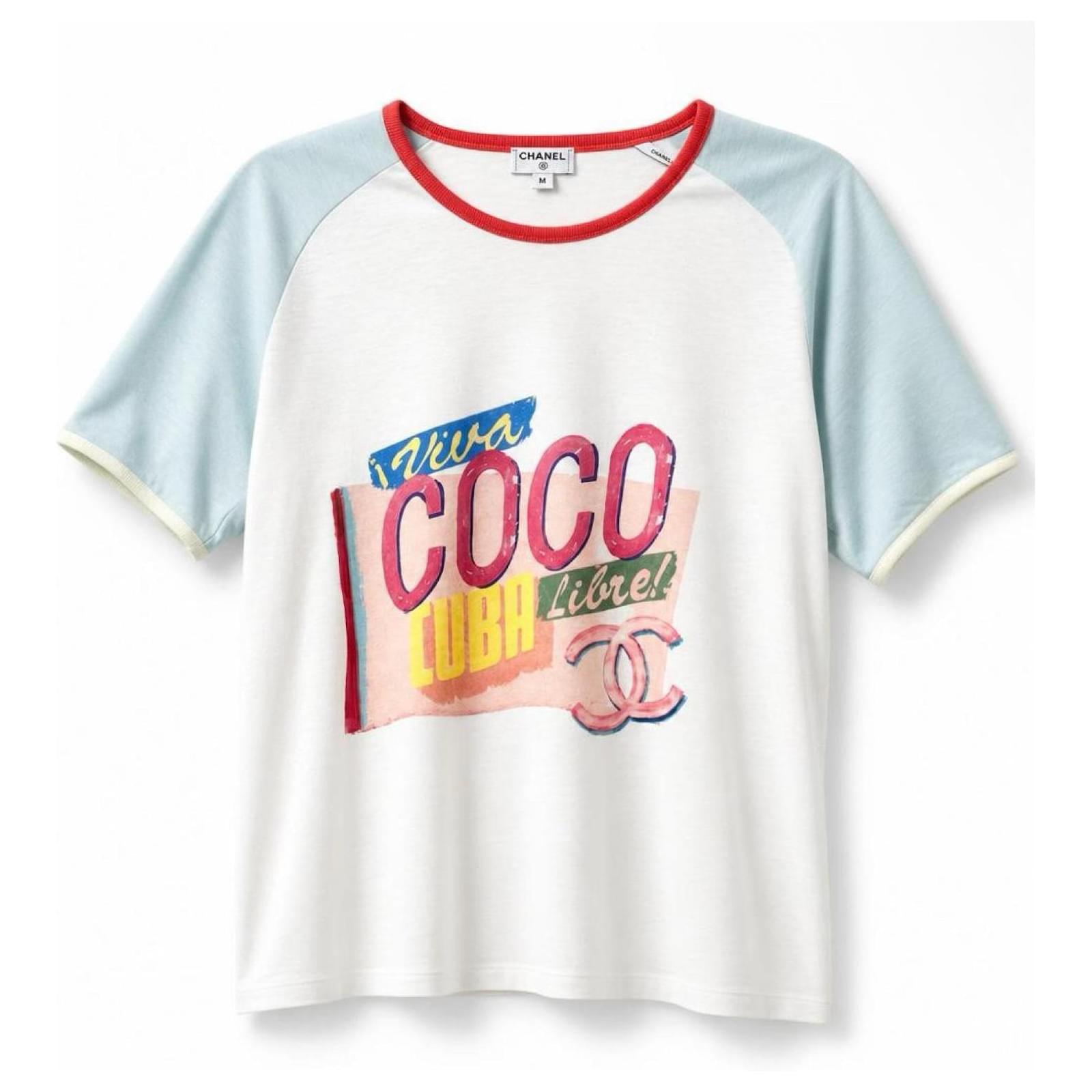 T-shirt Chanel 17C Viva Coco Cuba Libre Multicolor - Taglia M Rosa